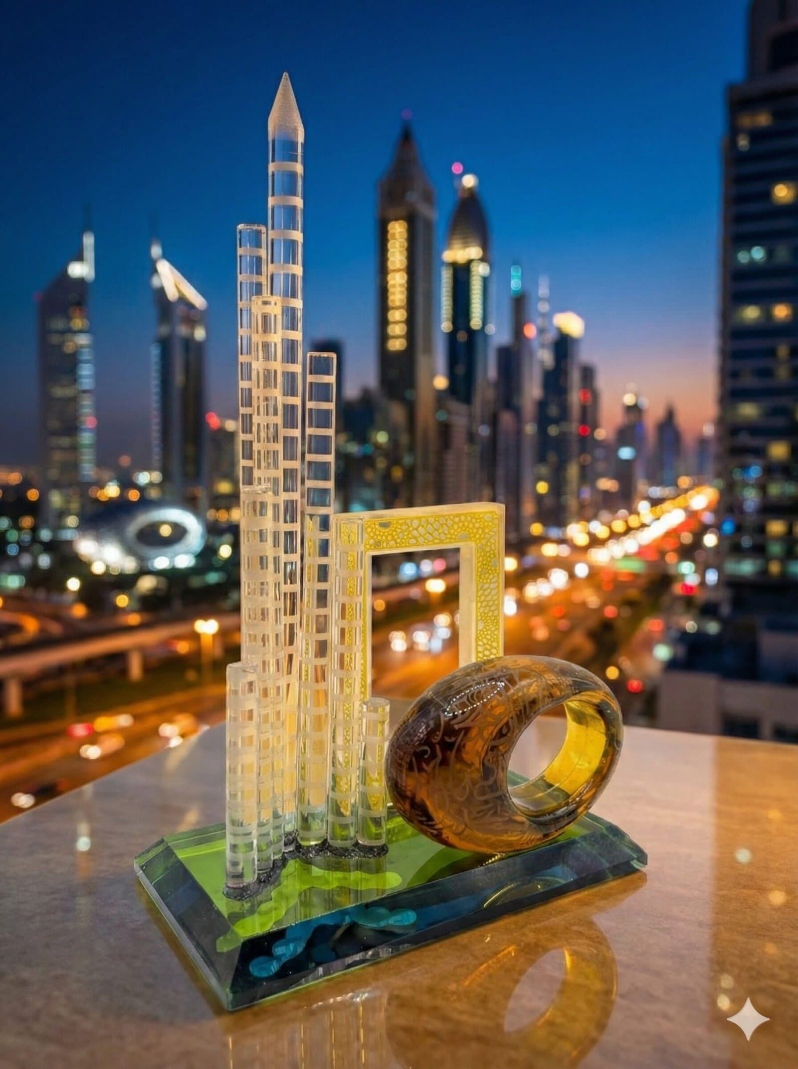 Icons of Dubai: Modern Architectural Acrylic Souvenir (Burj Khalifa, Frame & Museum of the Future) — image 1