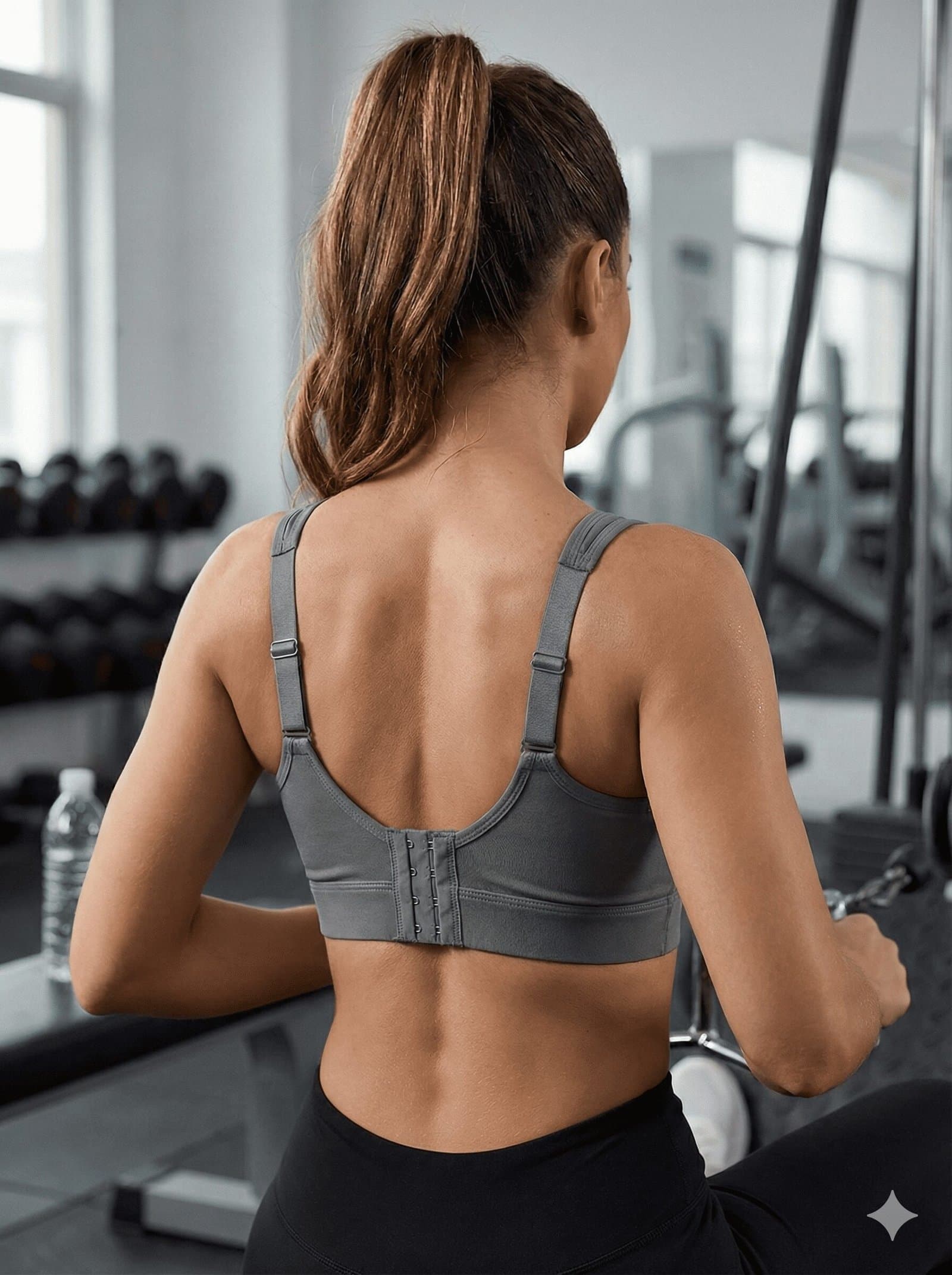 STEEL Grey Keyhole Adjustable Sports Bra — image 2