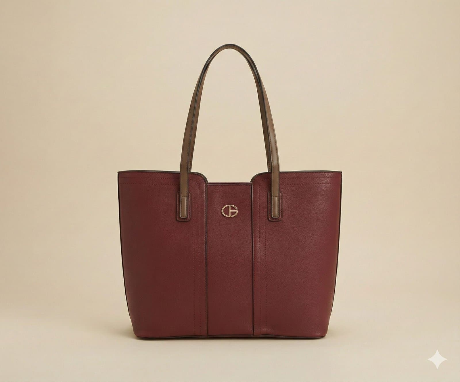 The Essential Two-Tone Tote – Deep Burgundy — image 1