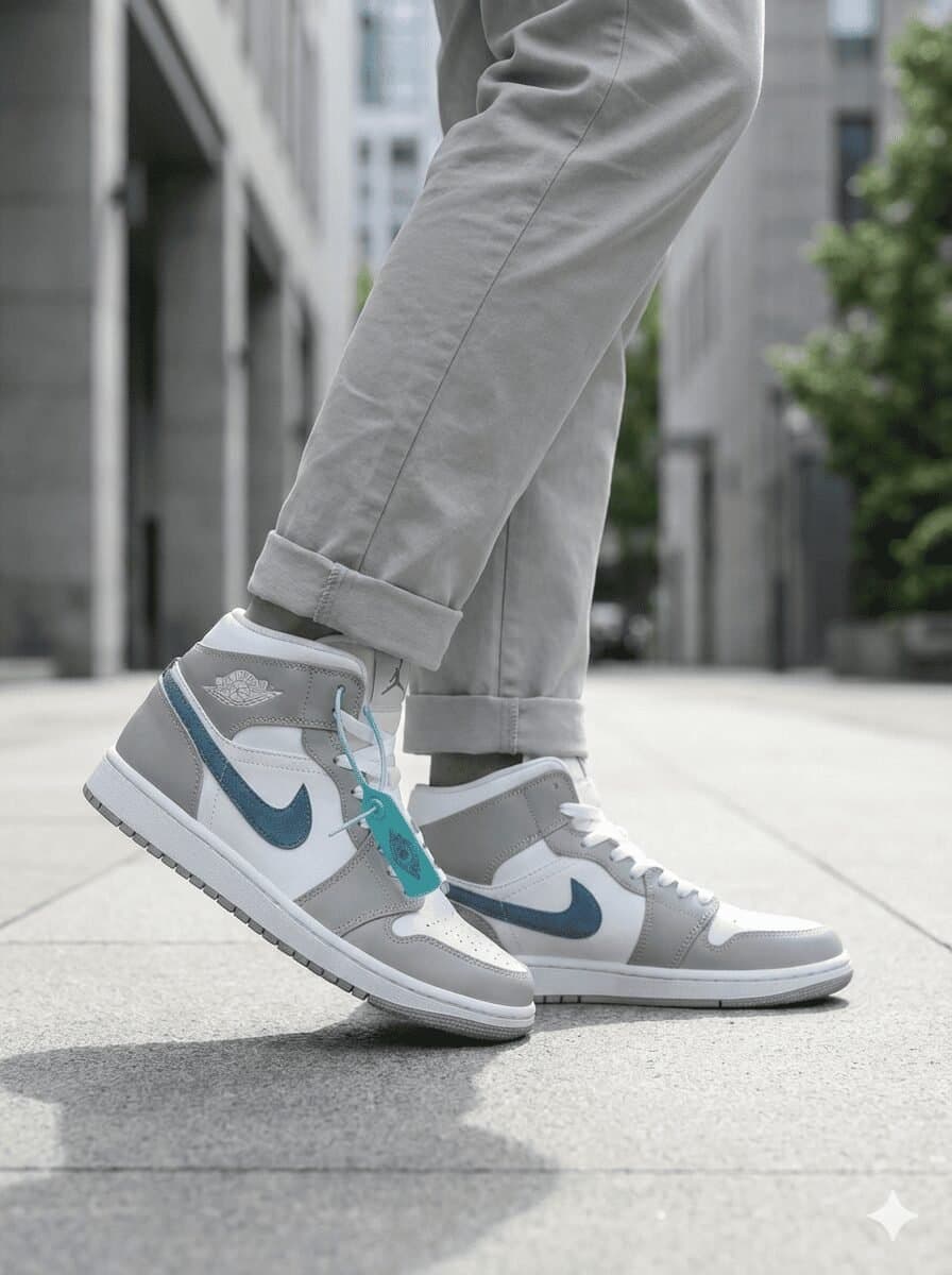 Heritage Air Mid Wolf Grey with Teal Accents — image 1