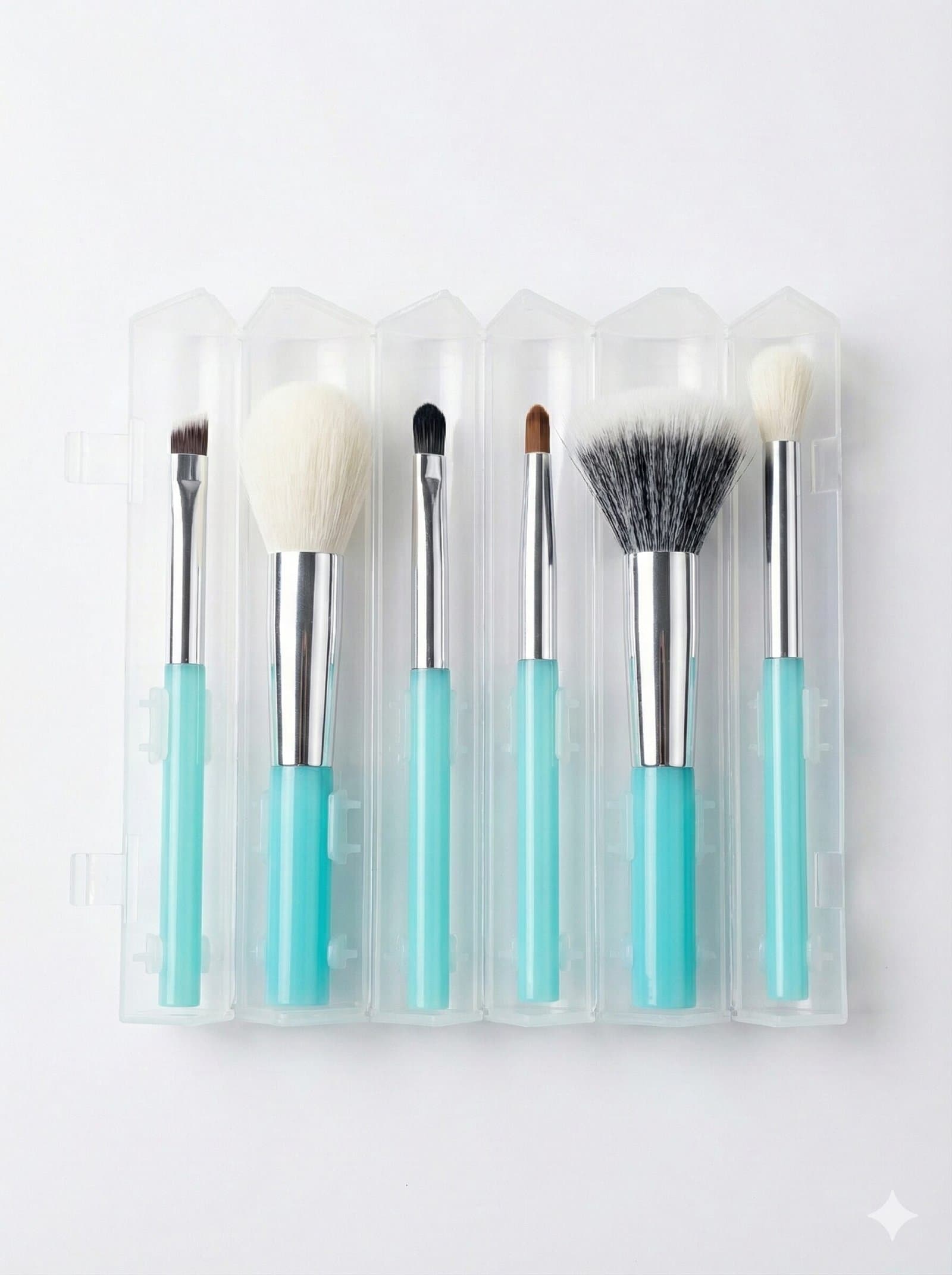 The "Mint Edition" 6-Piece Travel Makeup Brush Set with Convertible Standing Case — image 1
