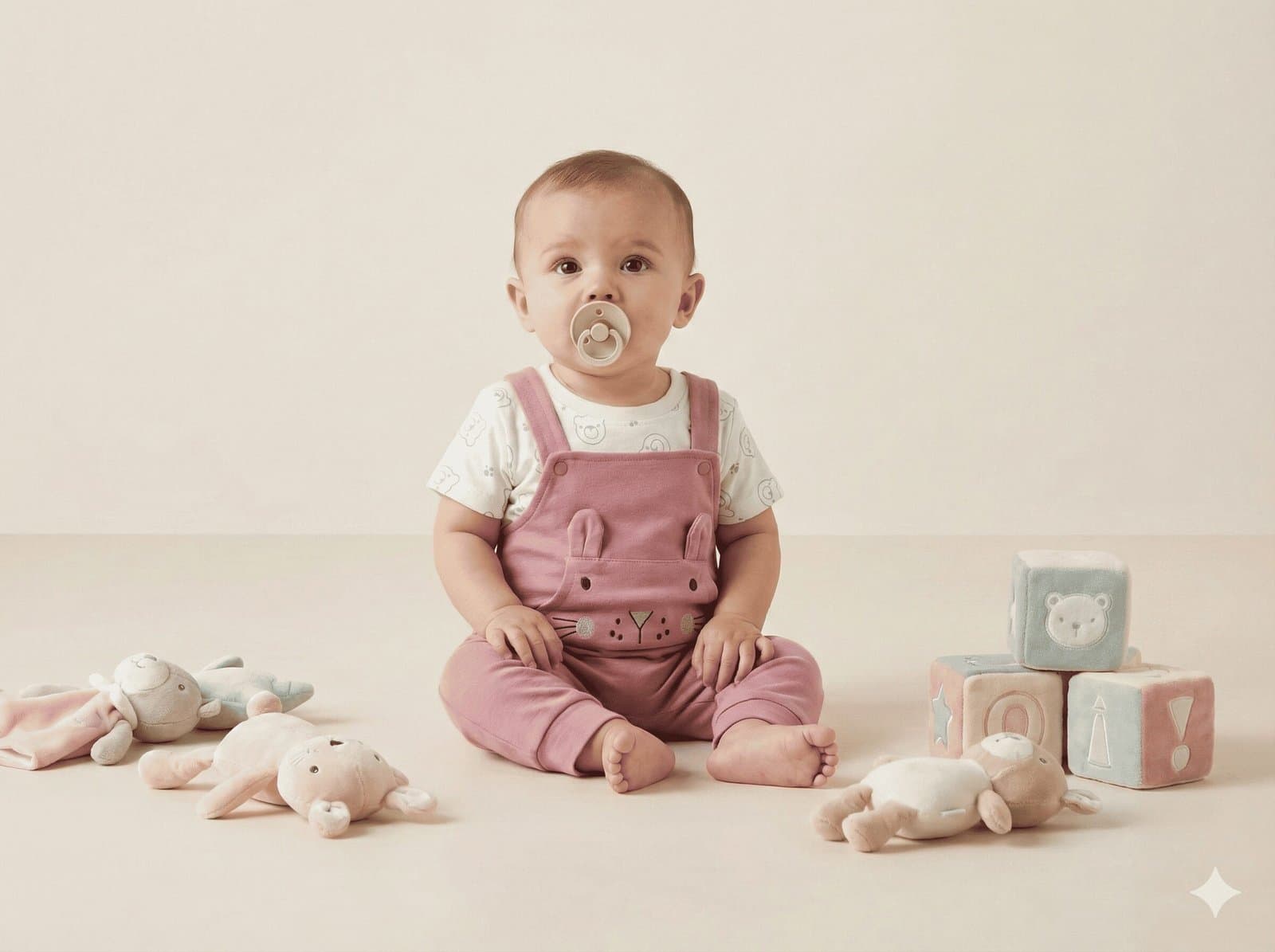 SPICE KIDS  BABY Dusty Pink Bunny Dungaree Set — image 3