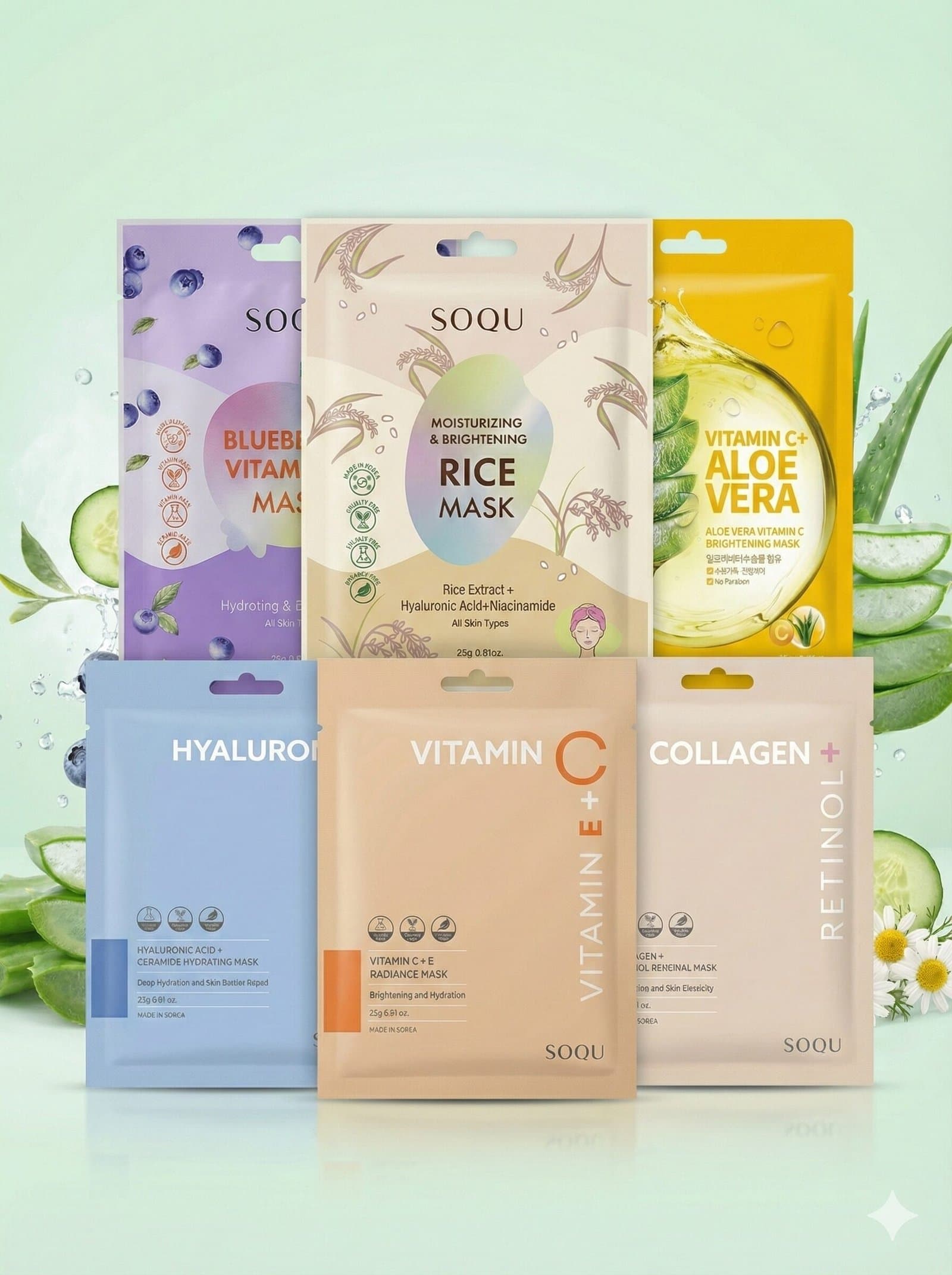 SOQU Essential Skin Solutions Mask Korea