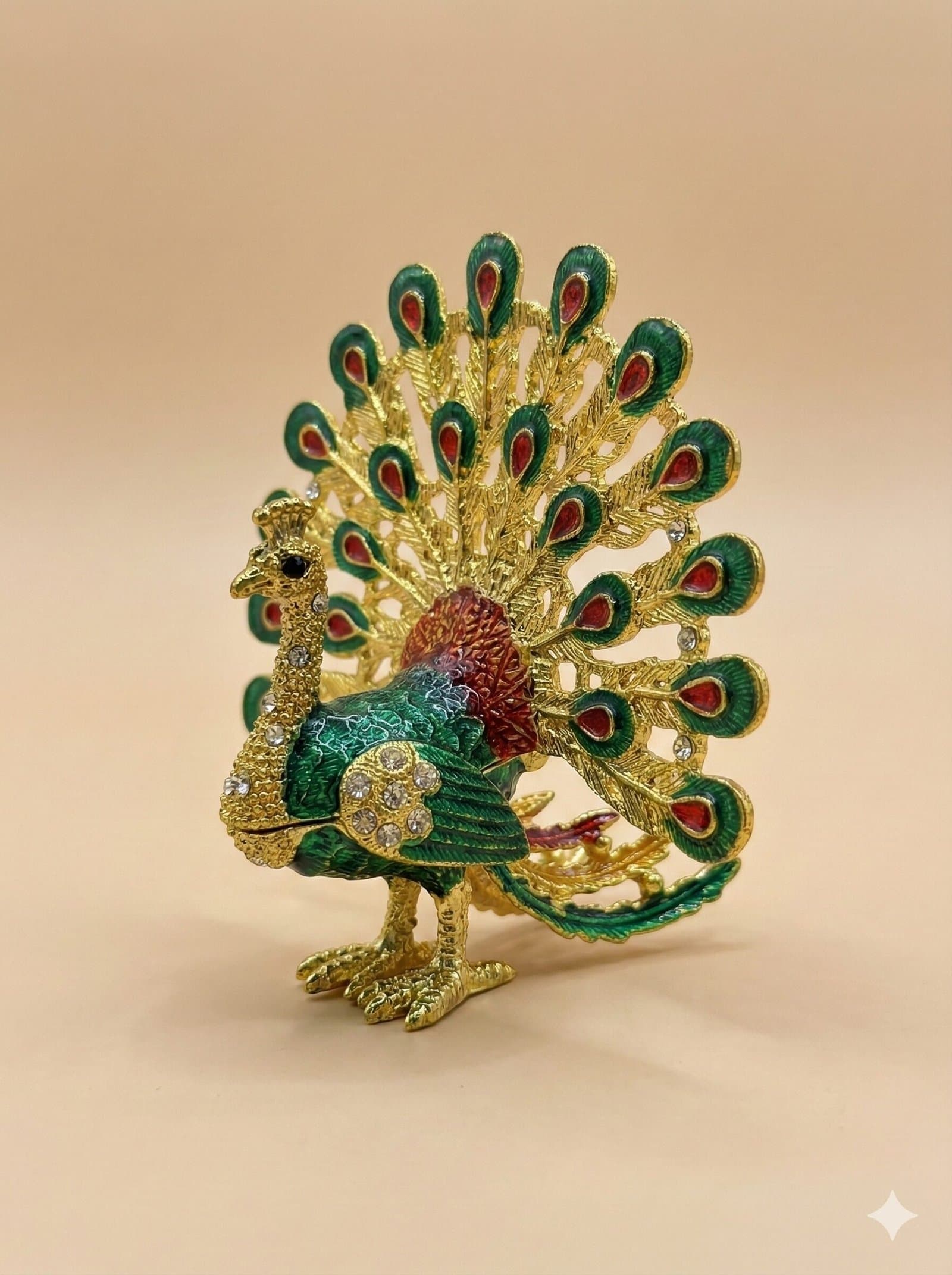 The Royal Plume: Exquisite Enameled Peacock Souvenir — image 2