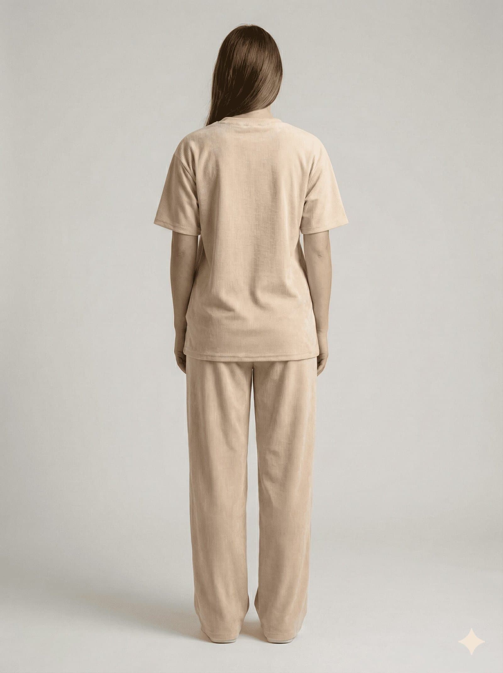 Women's Relaxed Fit "Daisy" Tee & Trouser Duo Biscuit Color — image 3