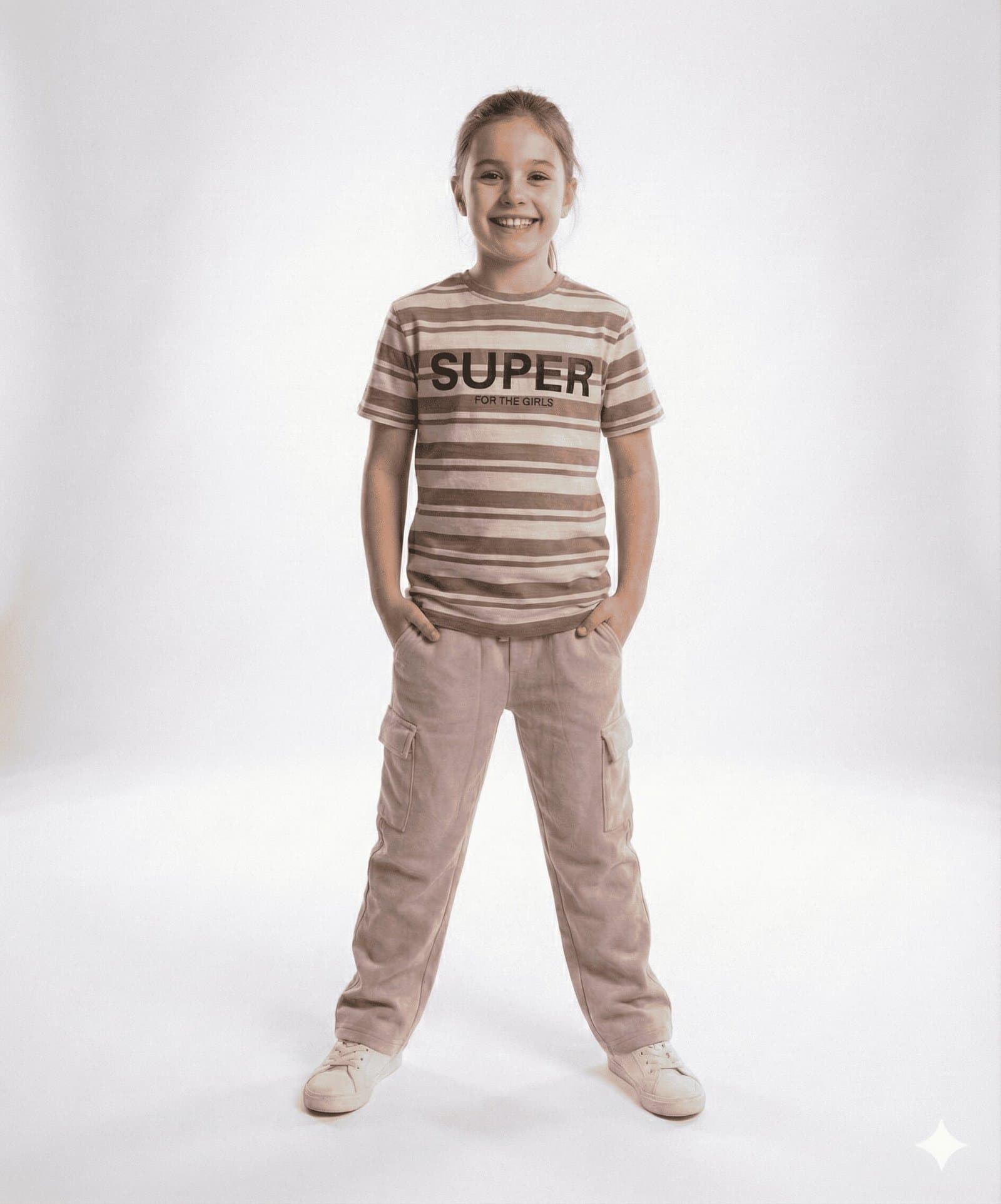 The "Super" Stripe & Cargo Explorer Set DUSTY ROSE AND WHITE — image 4