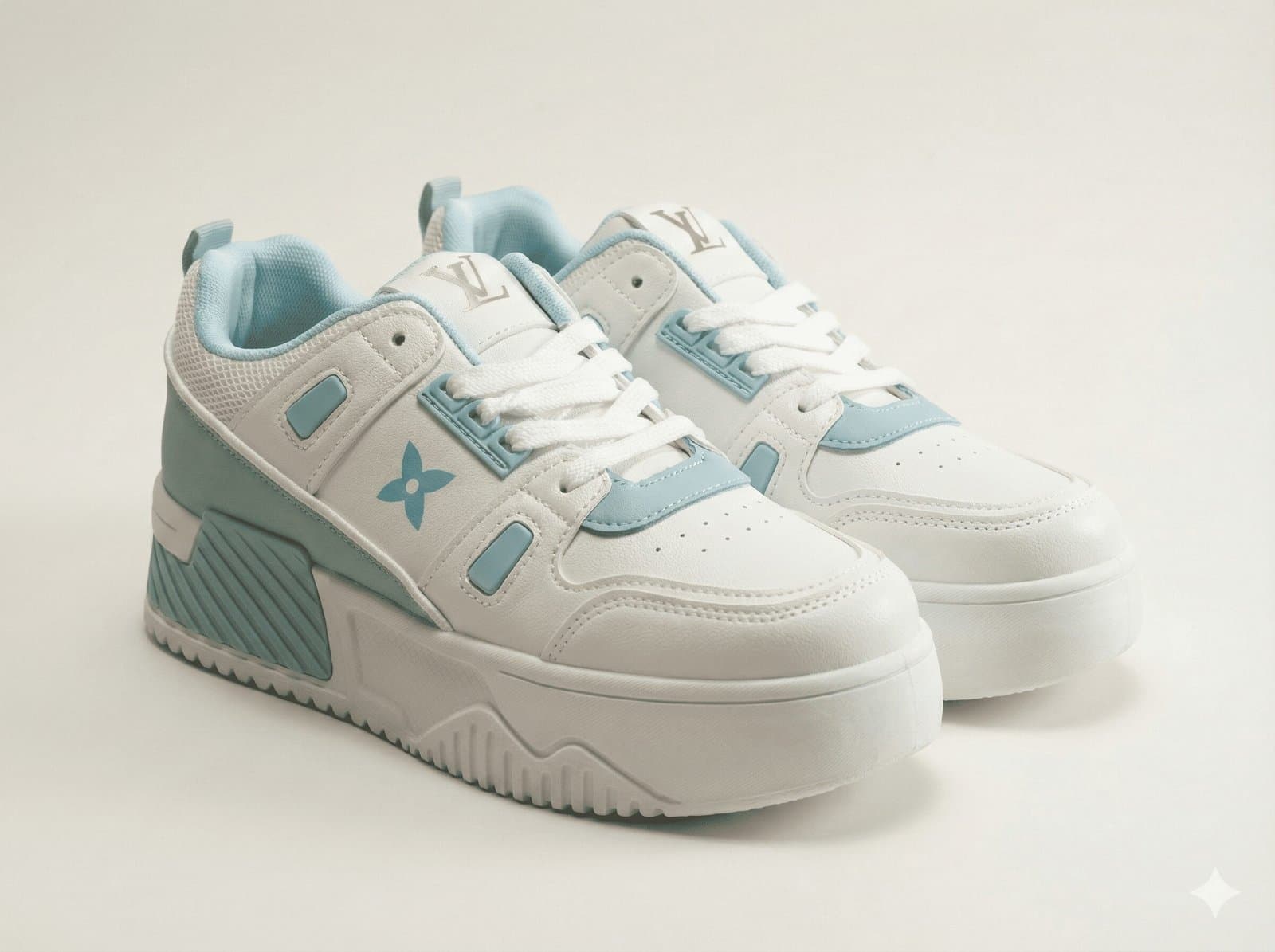 Sky Blue Block Platform Sneakers — image 3