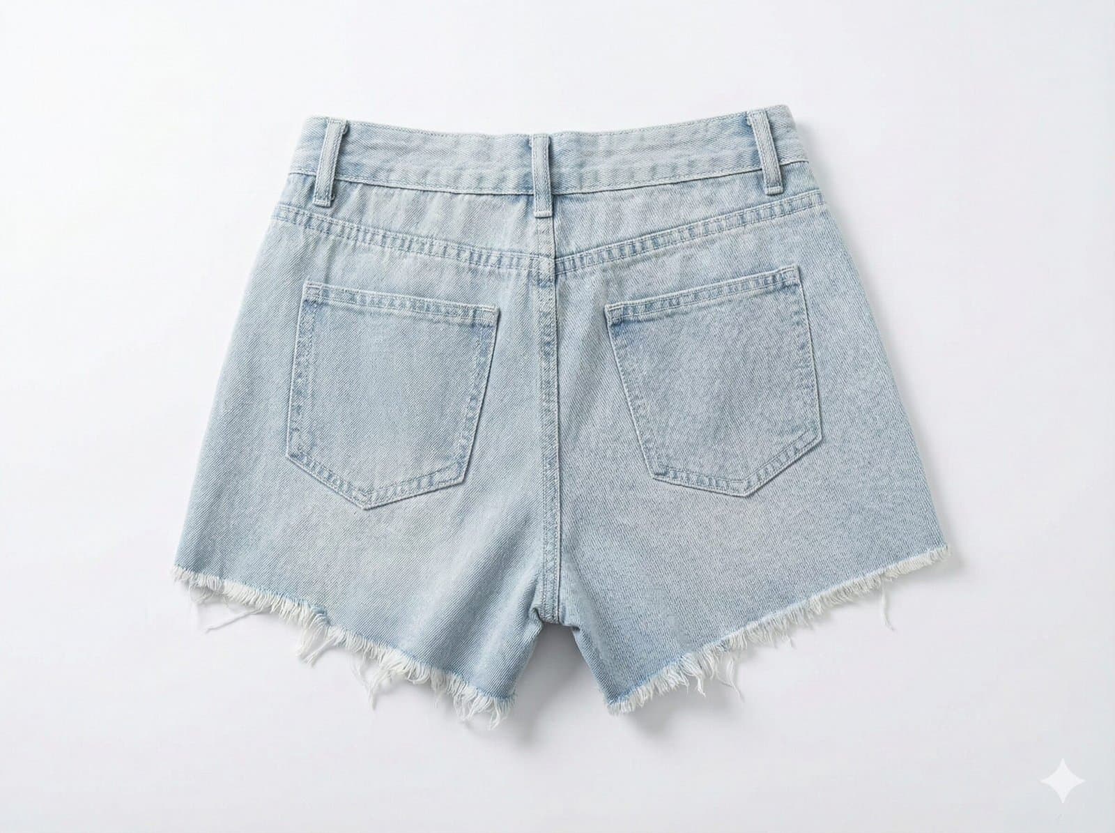 High-Rise Rhinestone Distressed Denim  Sky Blue Shorts — image 2