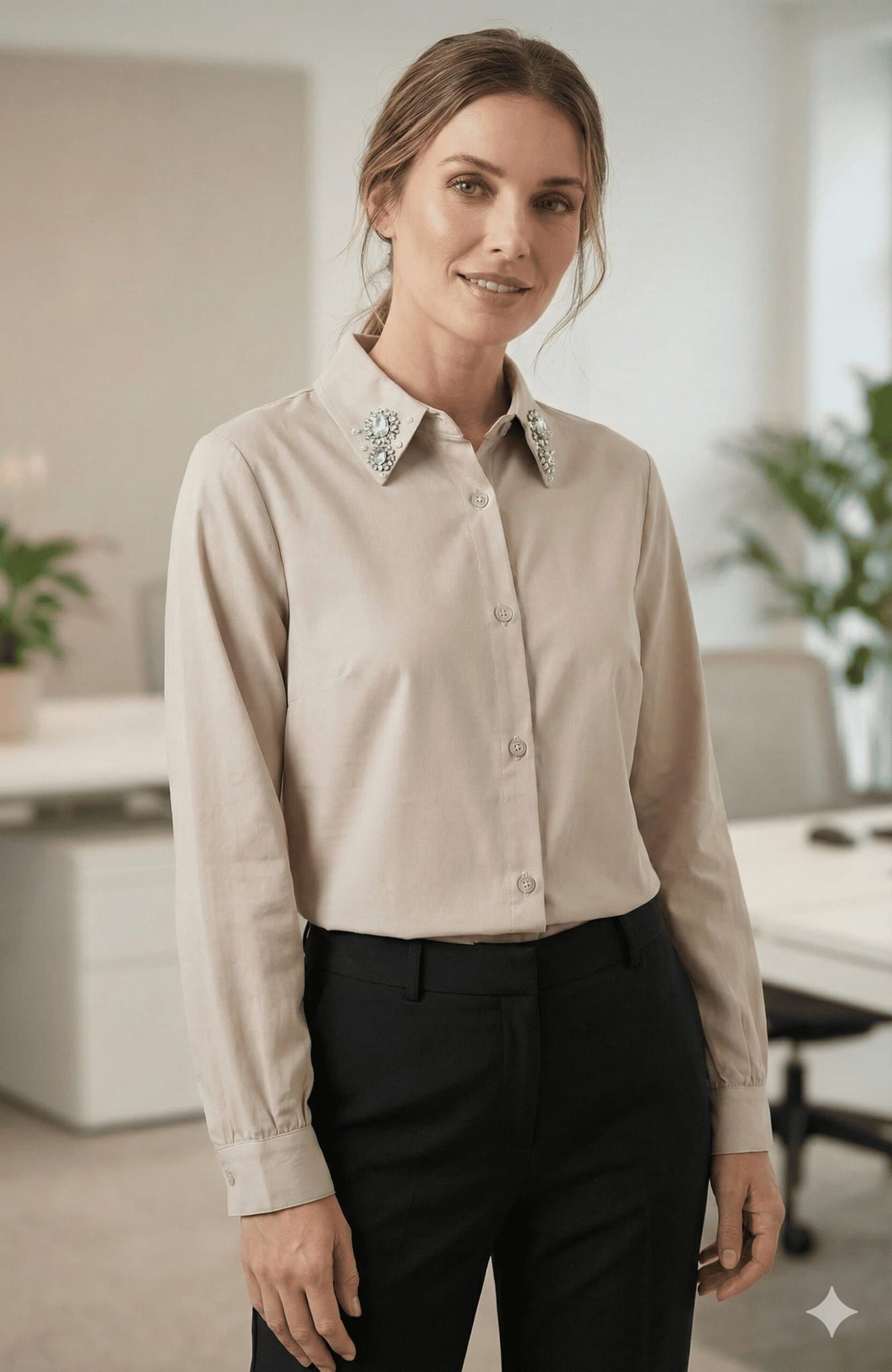 The Embellished Diamond Collar Shirt — image 1