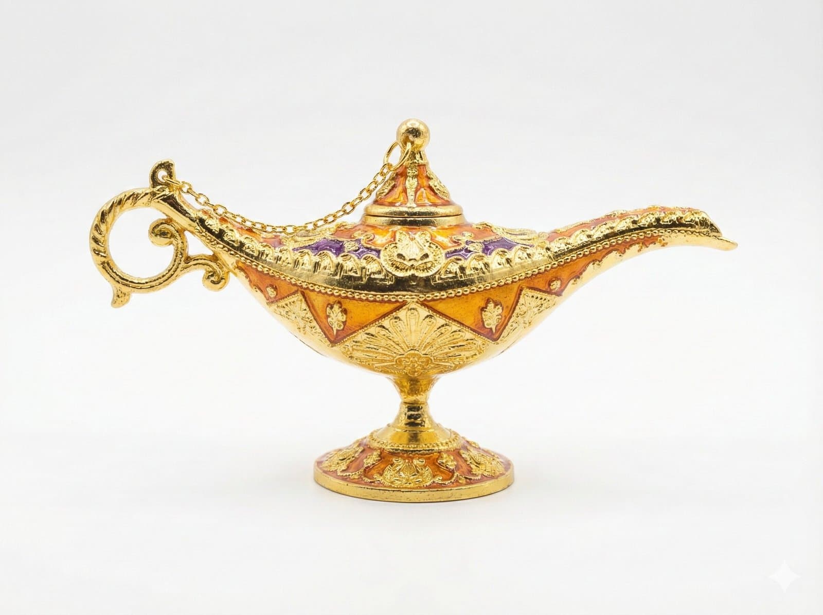 Royal Arabian Nights 3-Piece Genie Lamp Set – Vintage Gold & Enamel Souvenir Collection — image 6