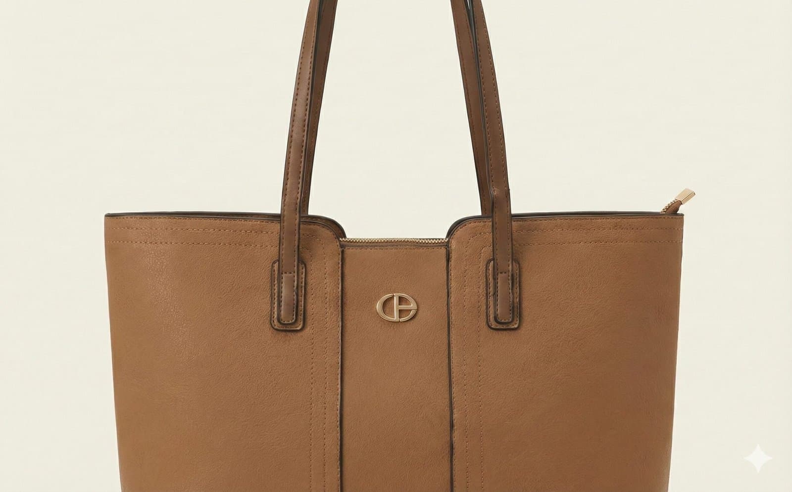 The Essential Two-Tone Tote – Camel & Espresso — image 4