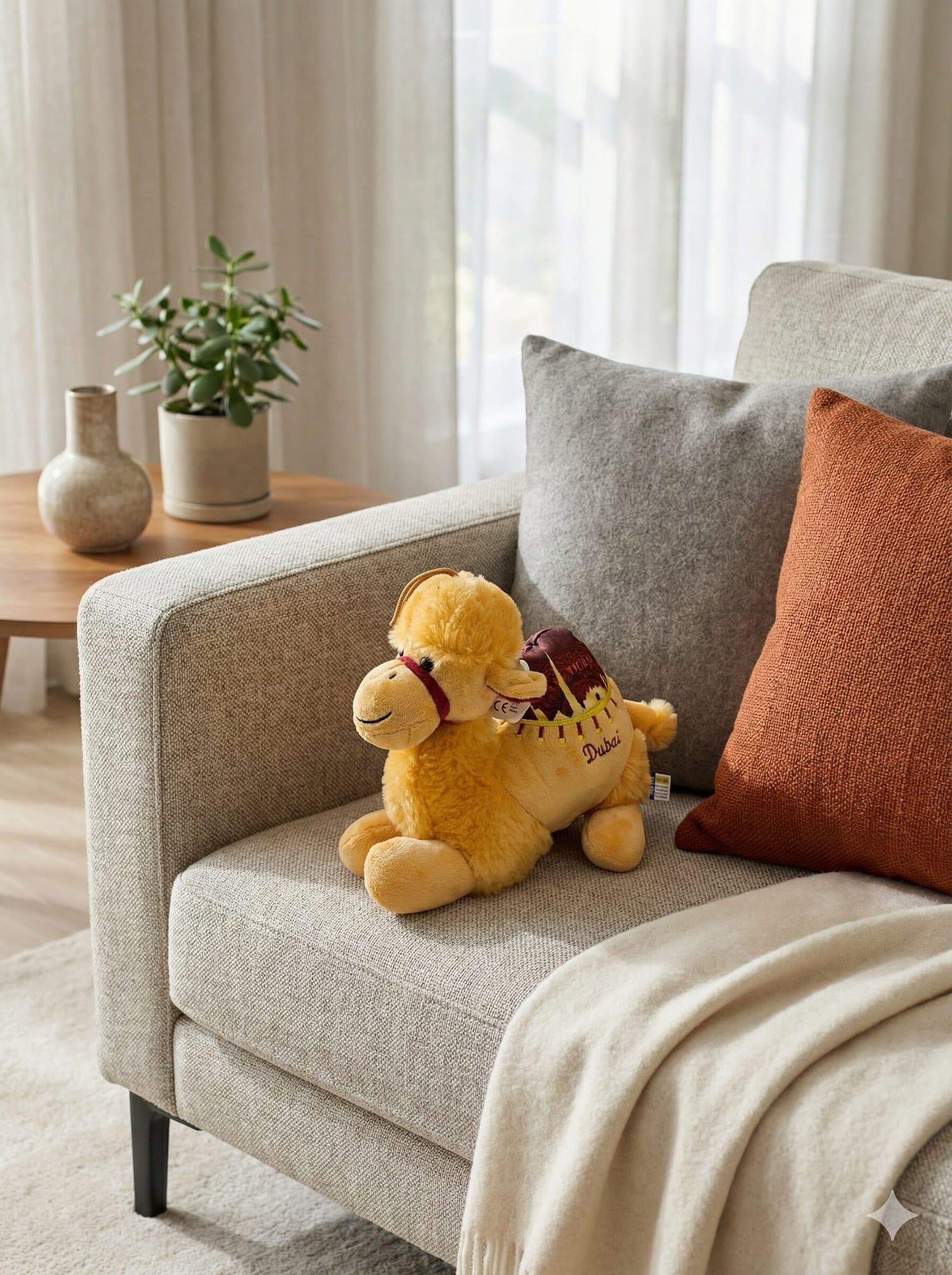 "Amber" Dubai Edition – Sitting Golden Plush Camel Souvenir — image 3