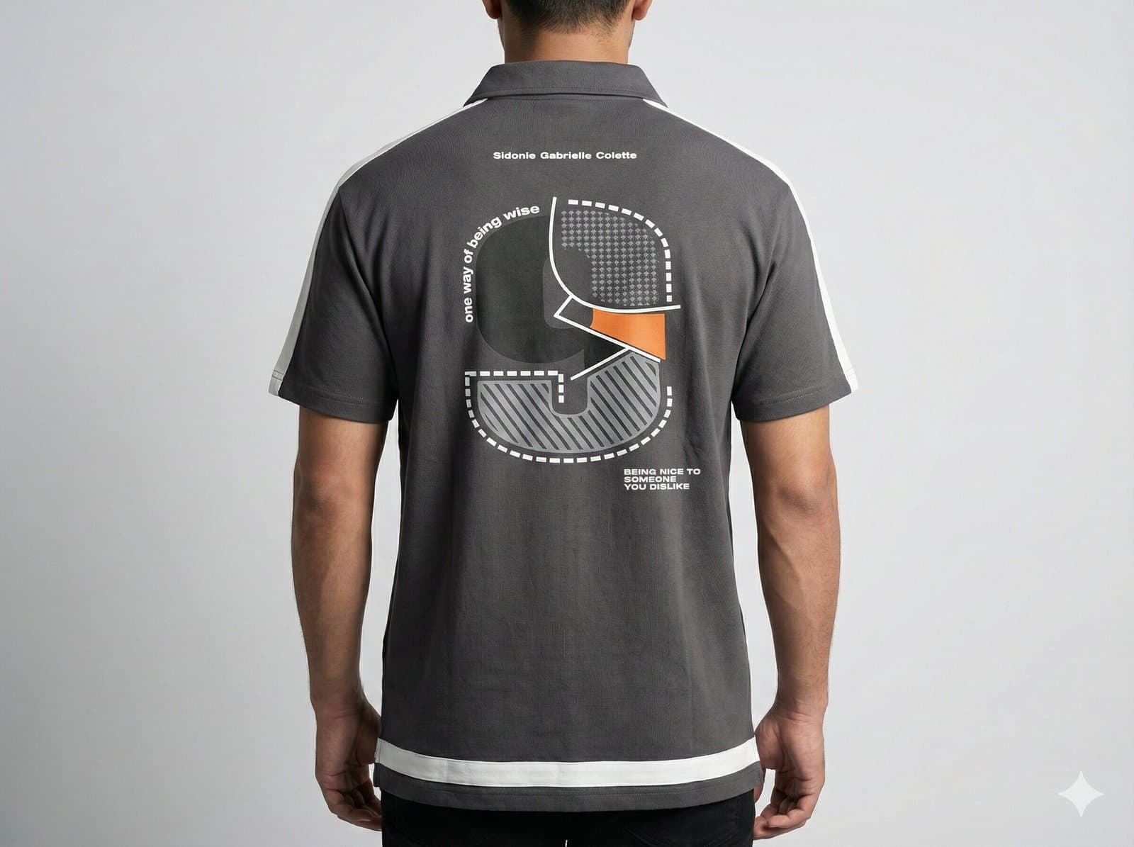 S-Edge Graphic Polo T-Shirt-Grey — image 3