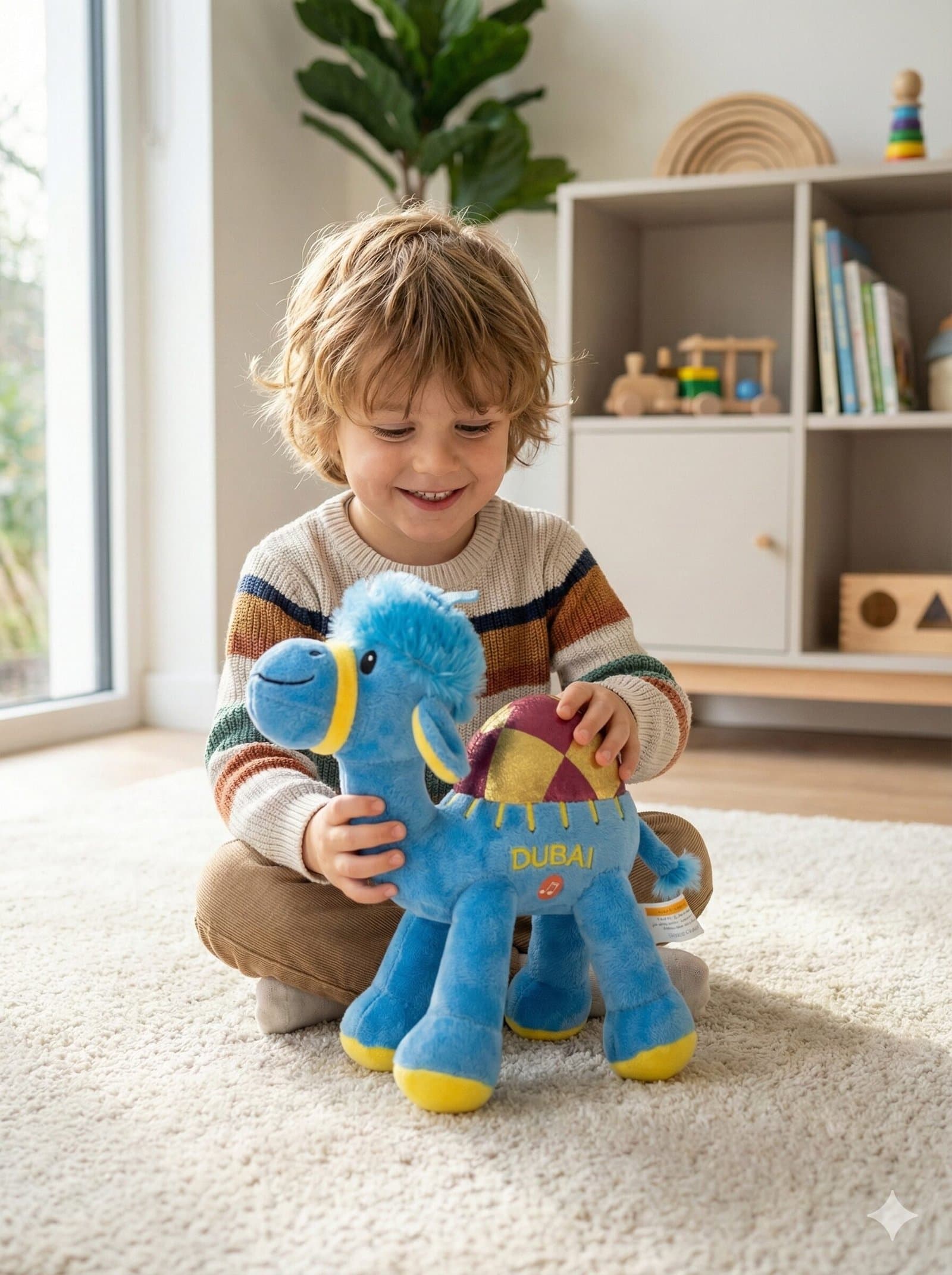 "Azure" Dubai Edition – Musical Blue Plush Camel Souvenir — image 3