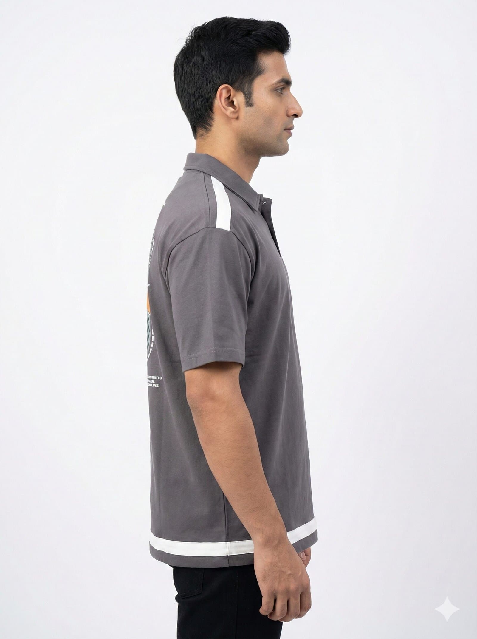 S-Edge Graphic Polo T-Shirt-Grey — image 4