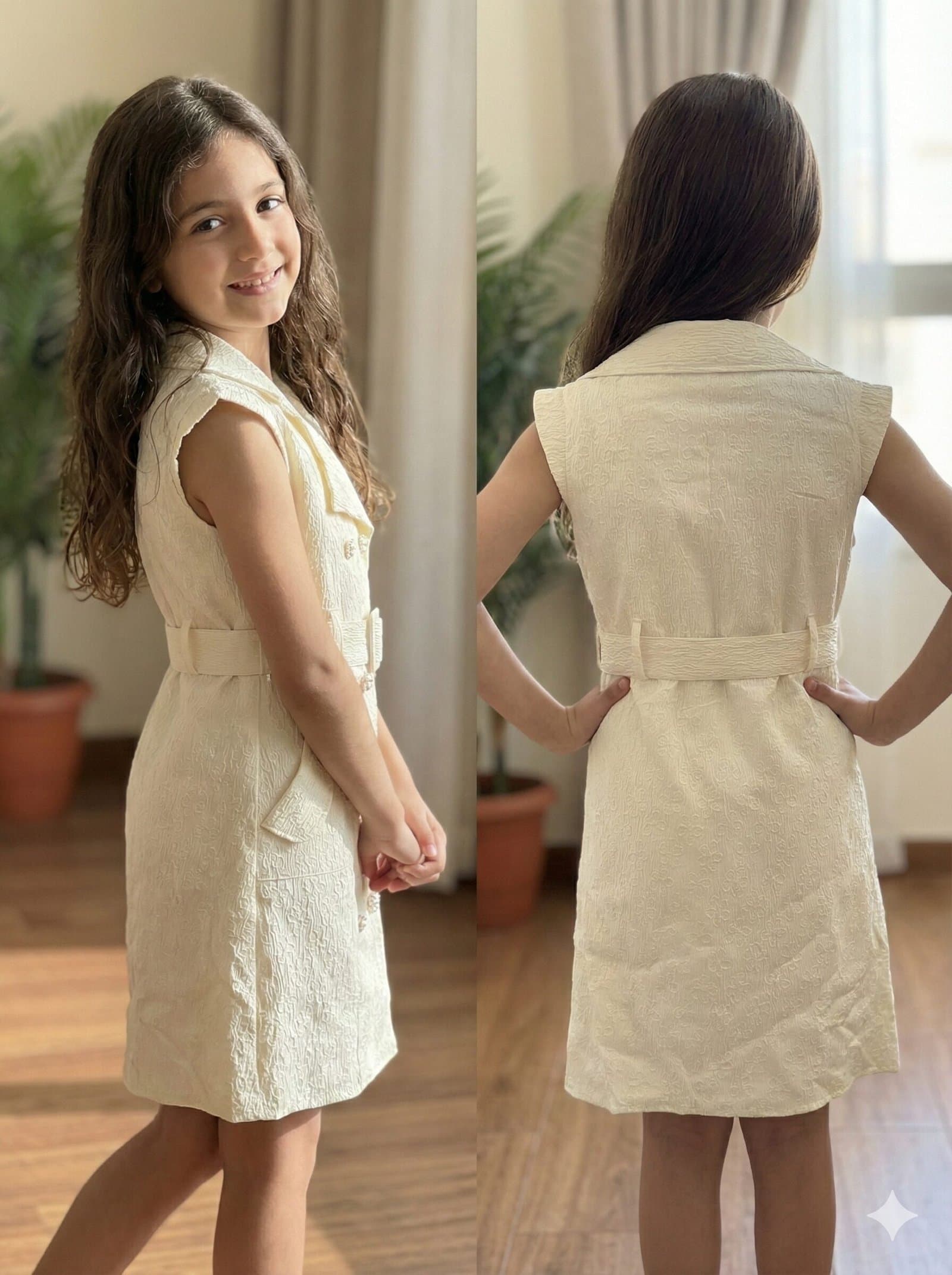 Classic Heritage Sleeveless Trench Dress– White — image 4