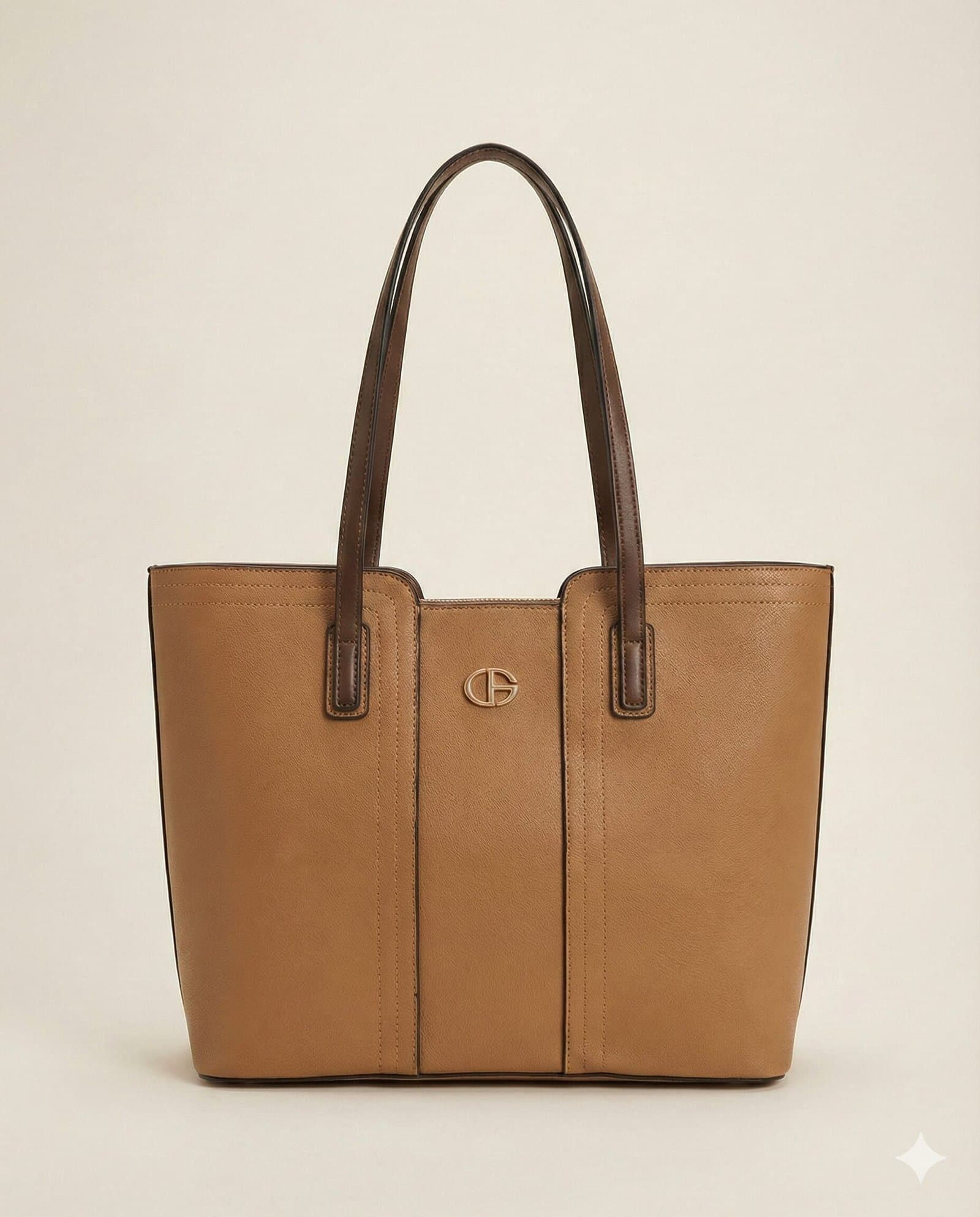 The Essential Two-Tone Tote – Camel & Espresso — image 1