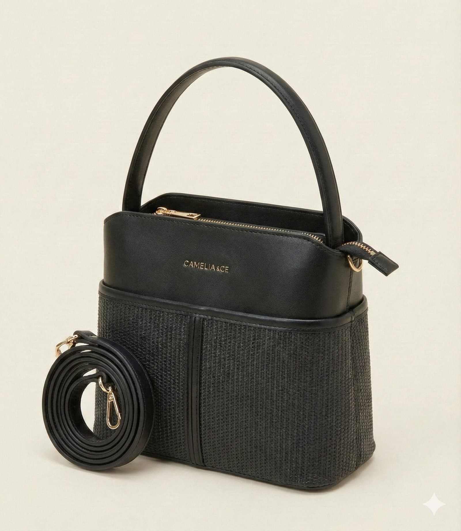 The Two-Tone Textured Satchel – Classic Black — image 4