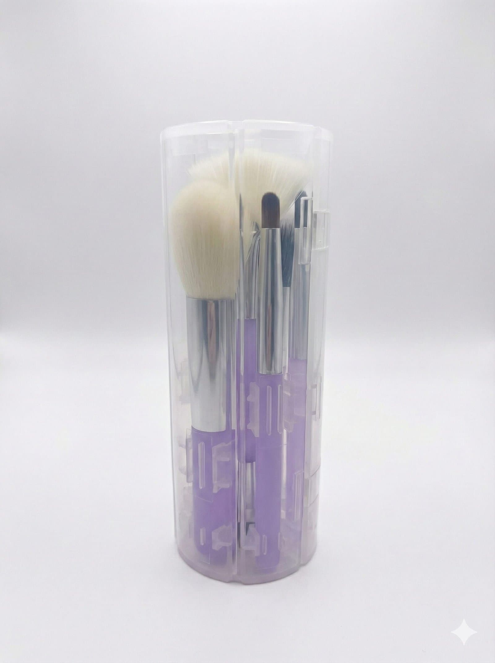 The "Lavender Luxe" 6-Piece Travel Makeup Brush Set with Convertible Standing Case — image 3