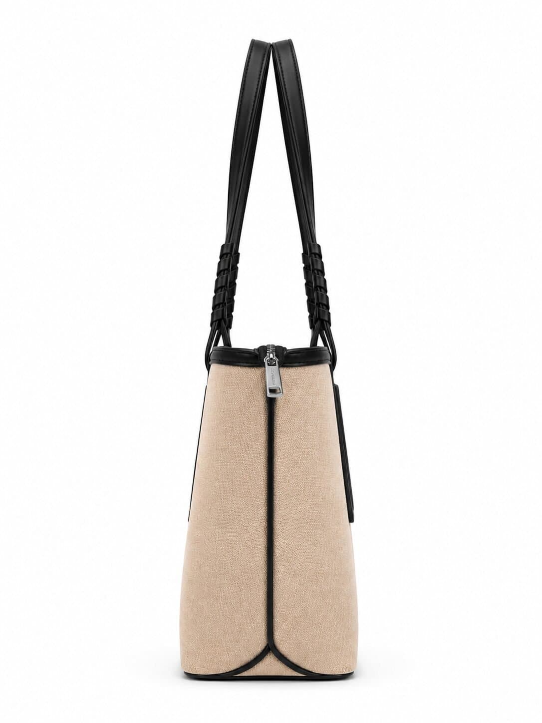 CHRISBELLA Luxe Woven Canvas Tote with Matching Pouch — image 3