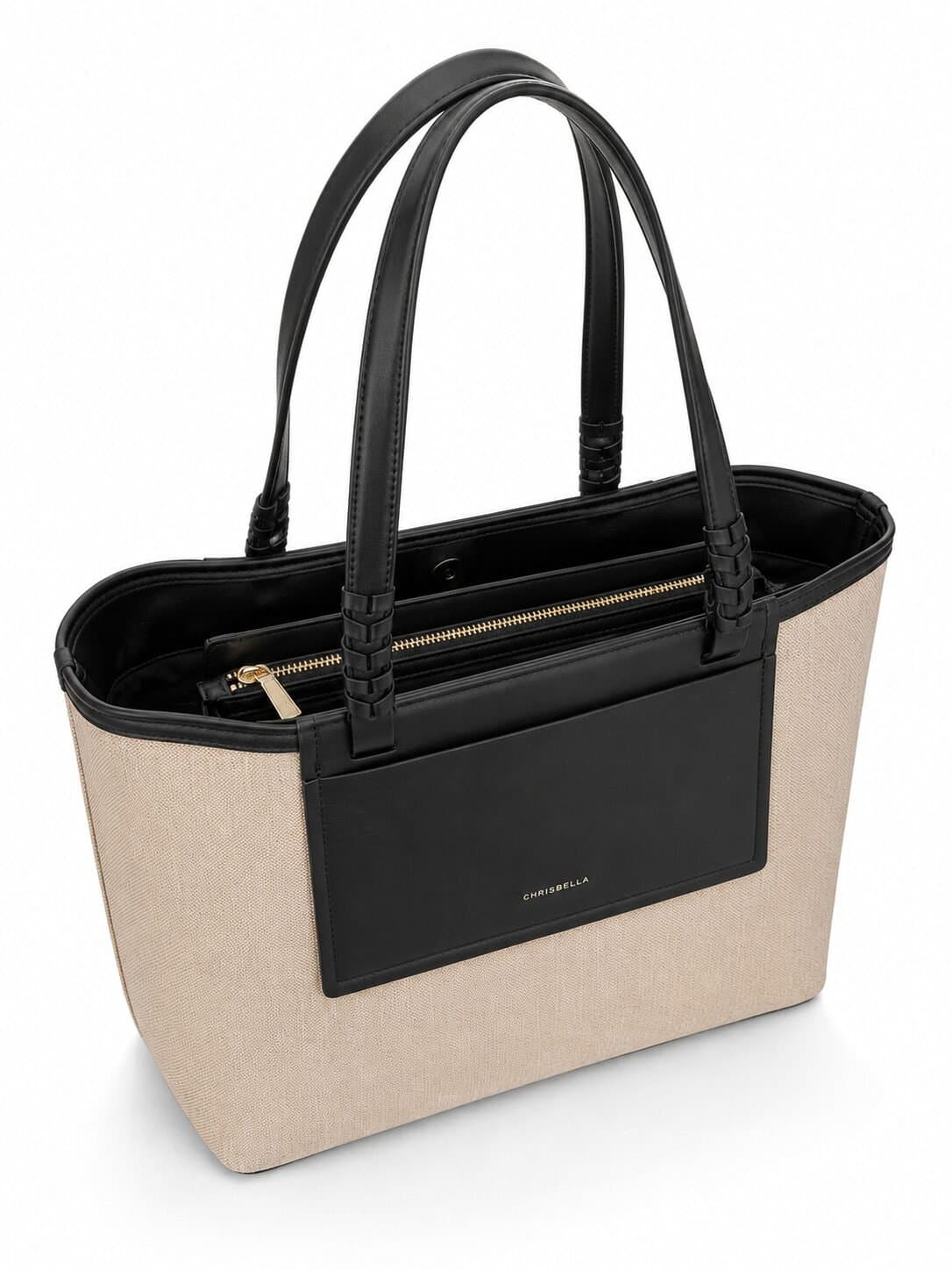 CHRISBELLA Luxe Woven Canvas Tote with Matching Pouch — image 4