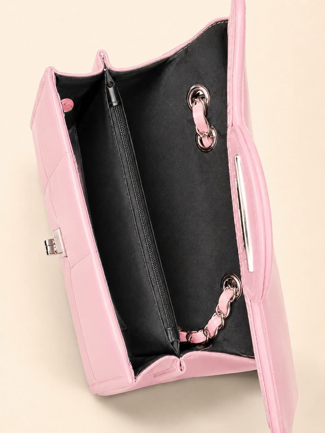 Blush Luxe Quilted Chain Shoulder Bag — image 4