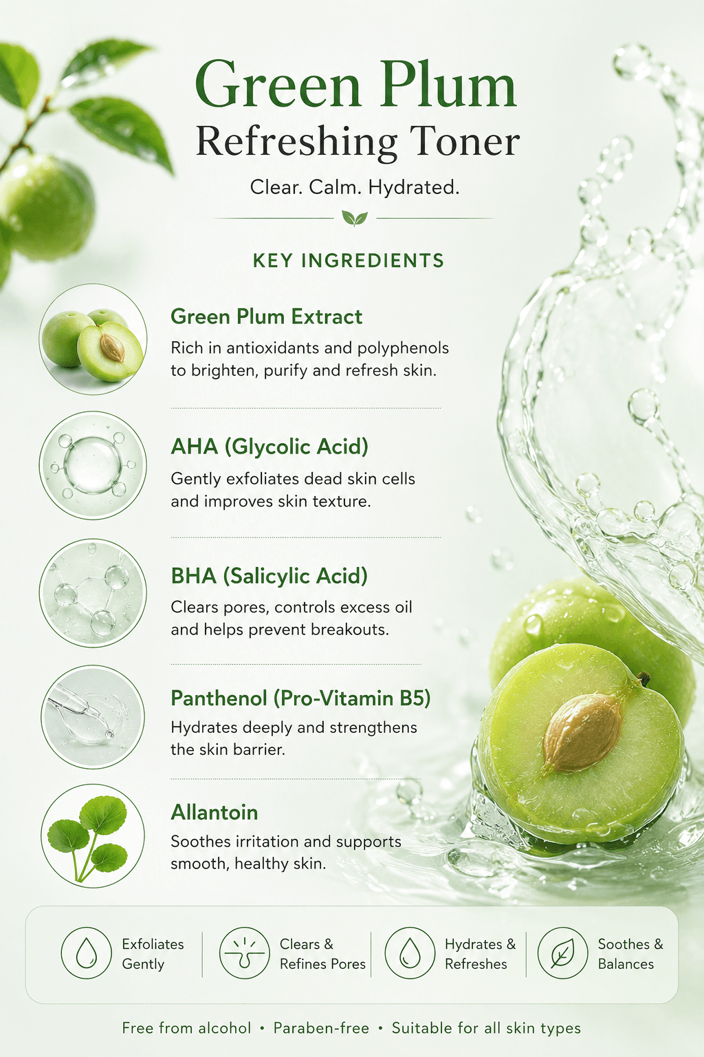 Green Plum Refreshing Toner AHA + BHA beauty of joseon — image 6
