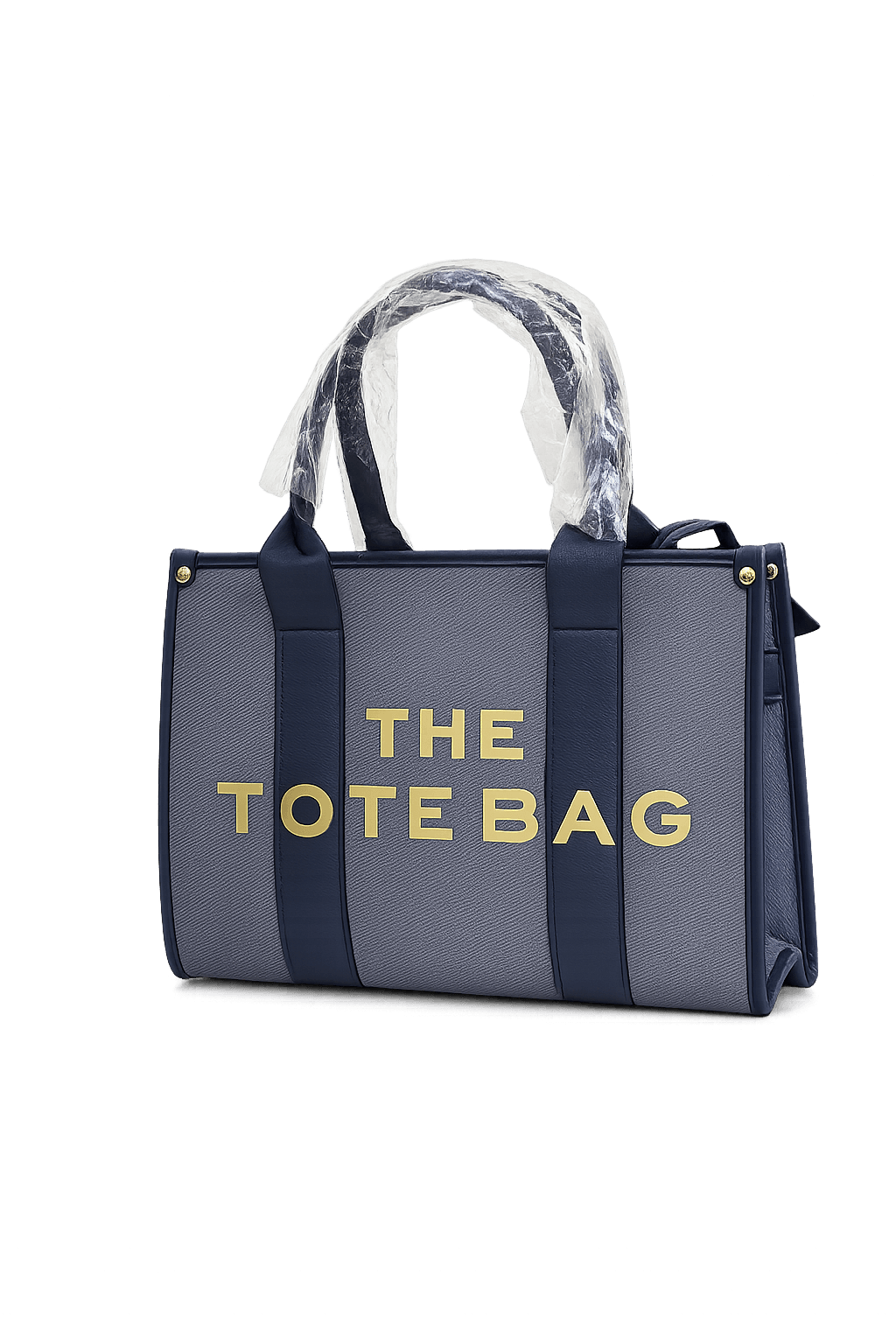 Classic Denim Statement Tote with Crossbody Strap — image 1