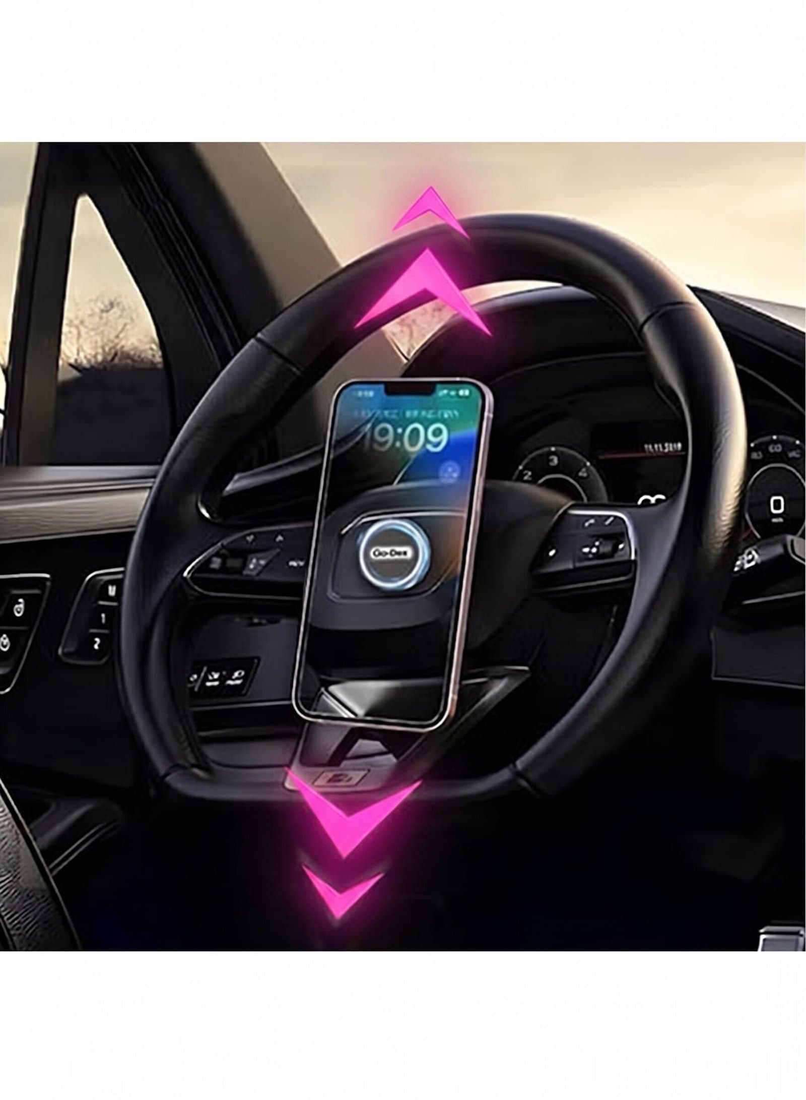Magnetic 360° Rotatable Steering Wheel Car Phone Holder(GD-HD307) — image 2