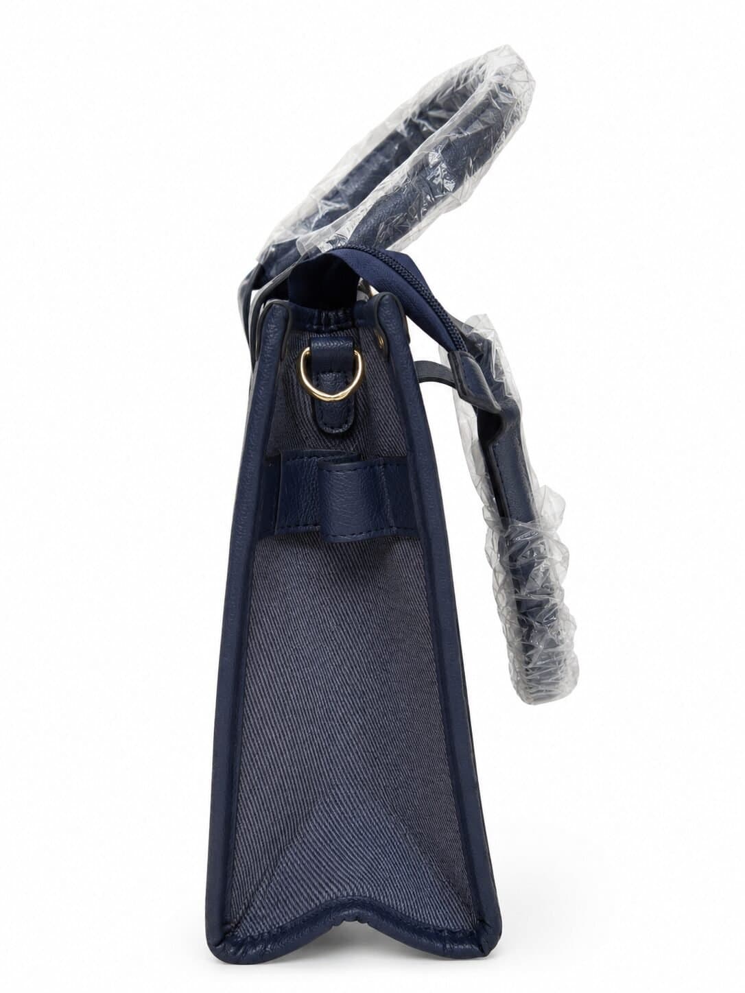 Classic Denim Statement Tote with Crossbody Strap — image 3