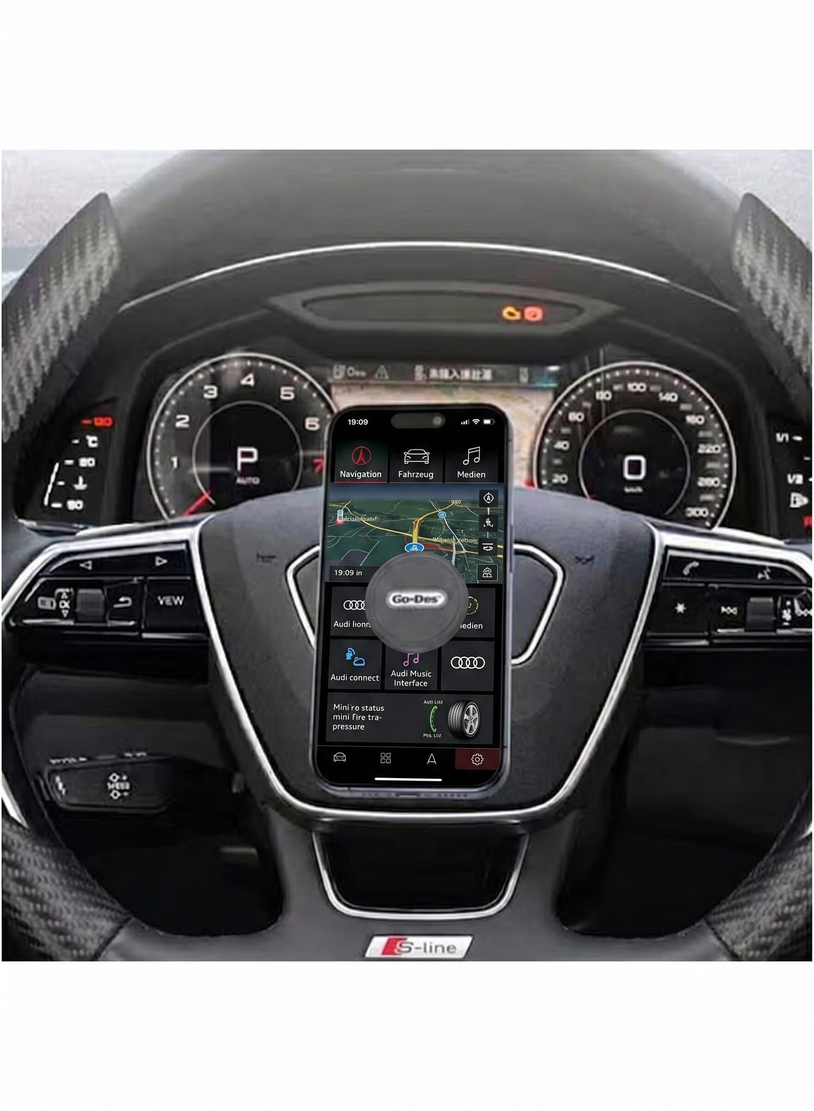 Magnetic 360° Rotatable Steering Wheel Car Phone Holder(GD-HD307) — image 3