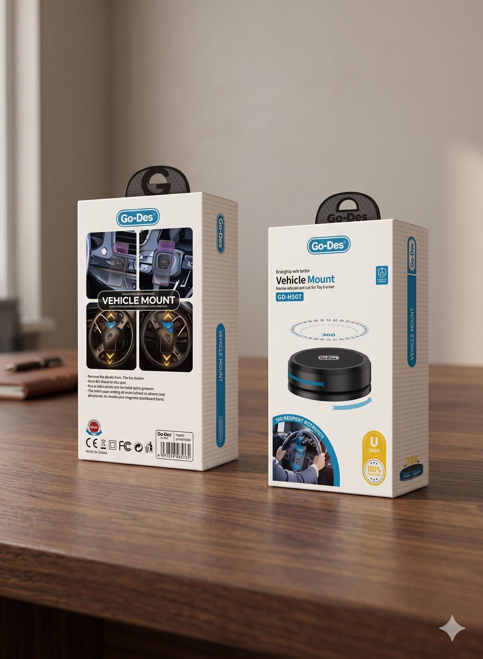Magnetic 360° Rotatable Steering Wheel Car Phone Holder(GD-HD307) — image 4