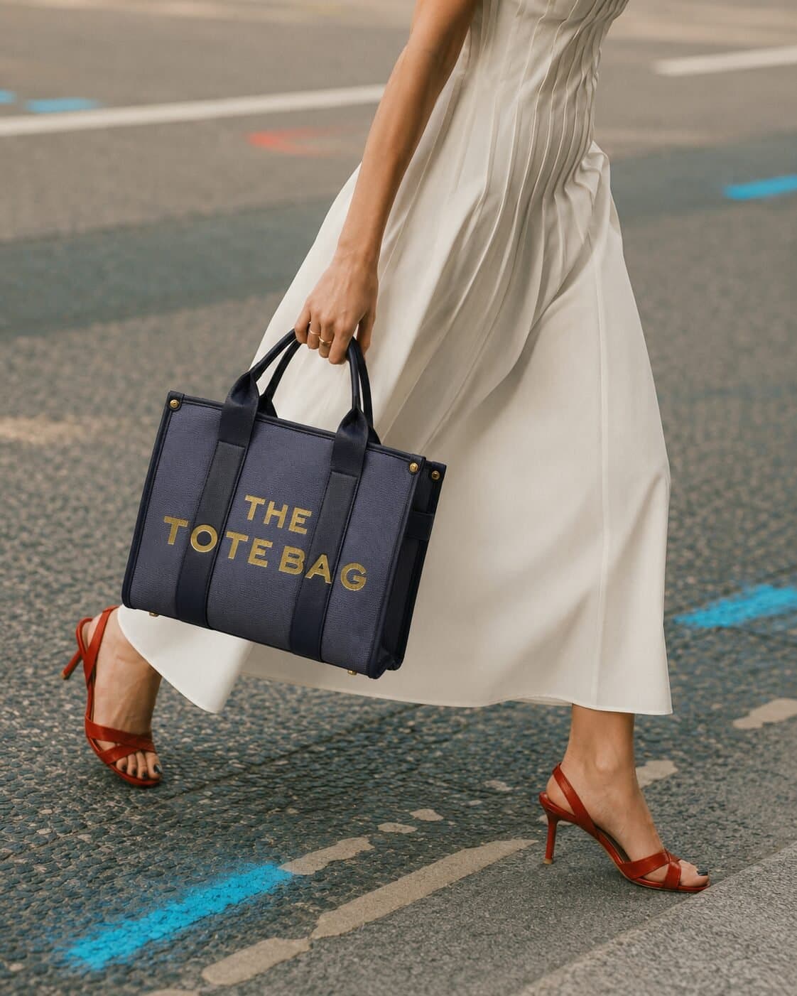 Classic Denim Statement Tote with Crossbody Strap — image 4