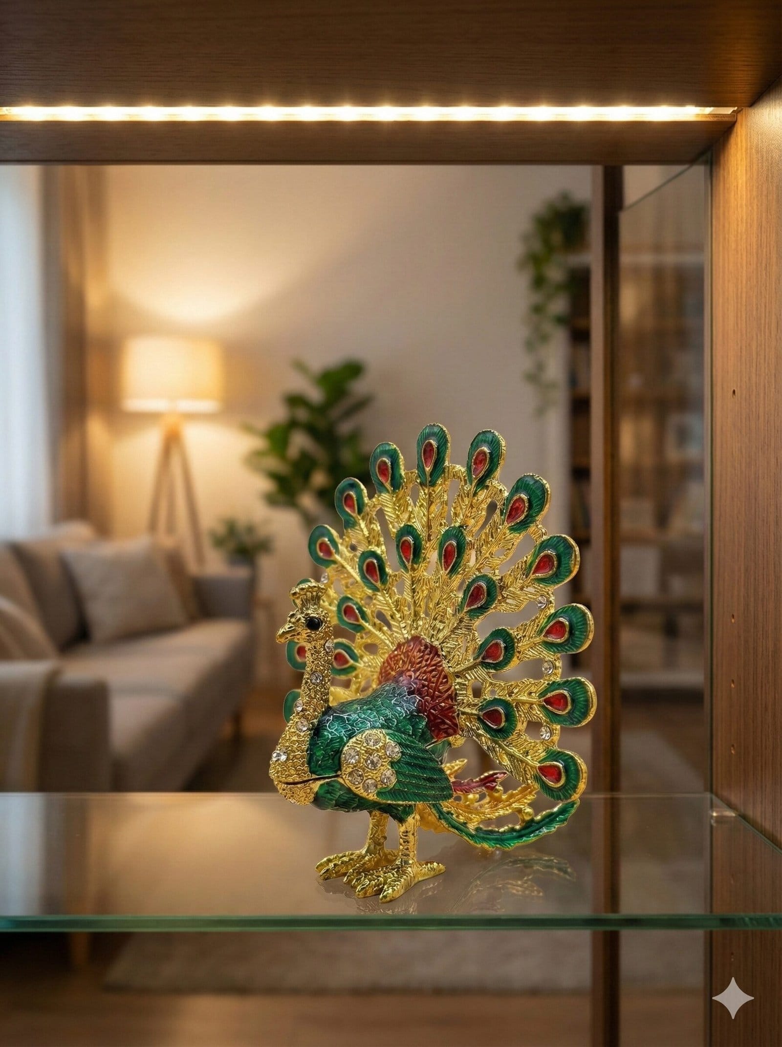 The Royal Plume: Exquisite Enameled Peacock Souvenir