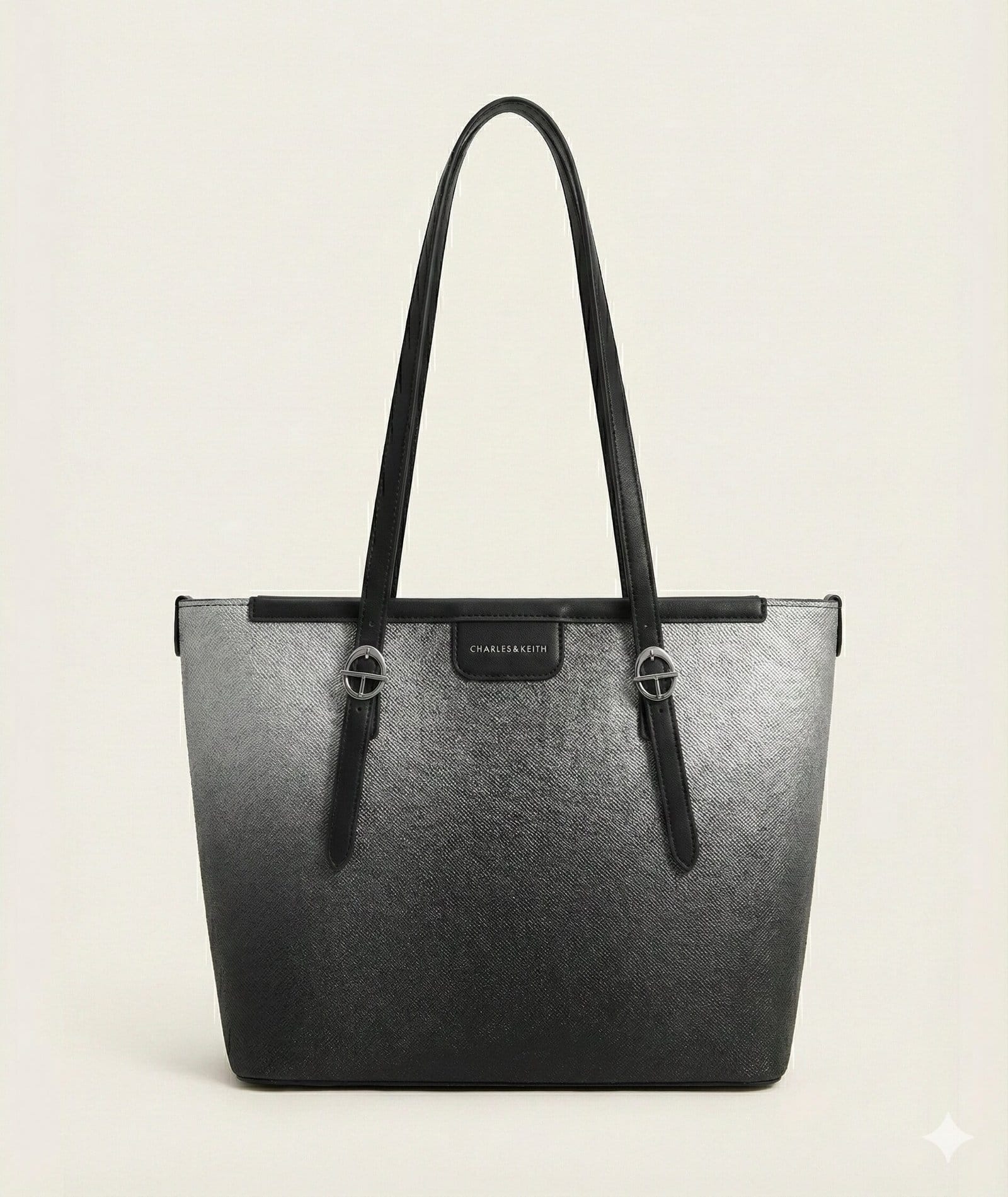 The Metallic Gradient Tote – Silver & Black