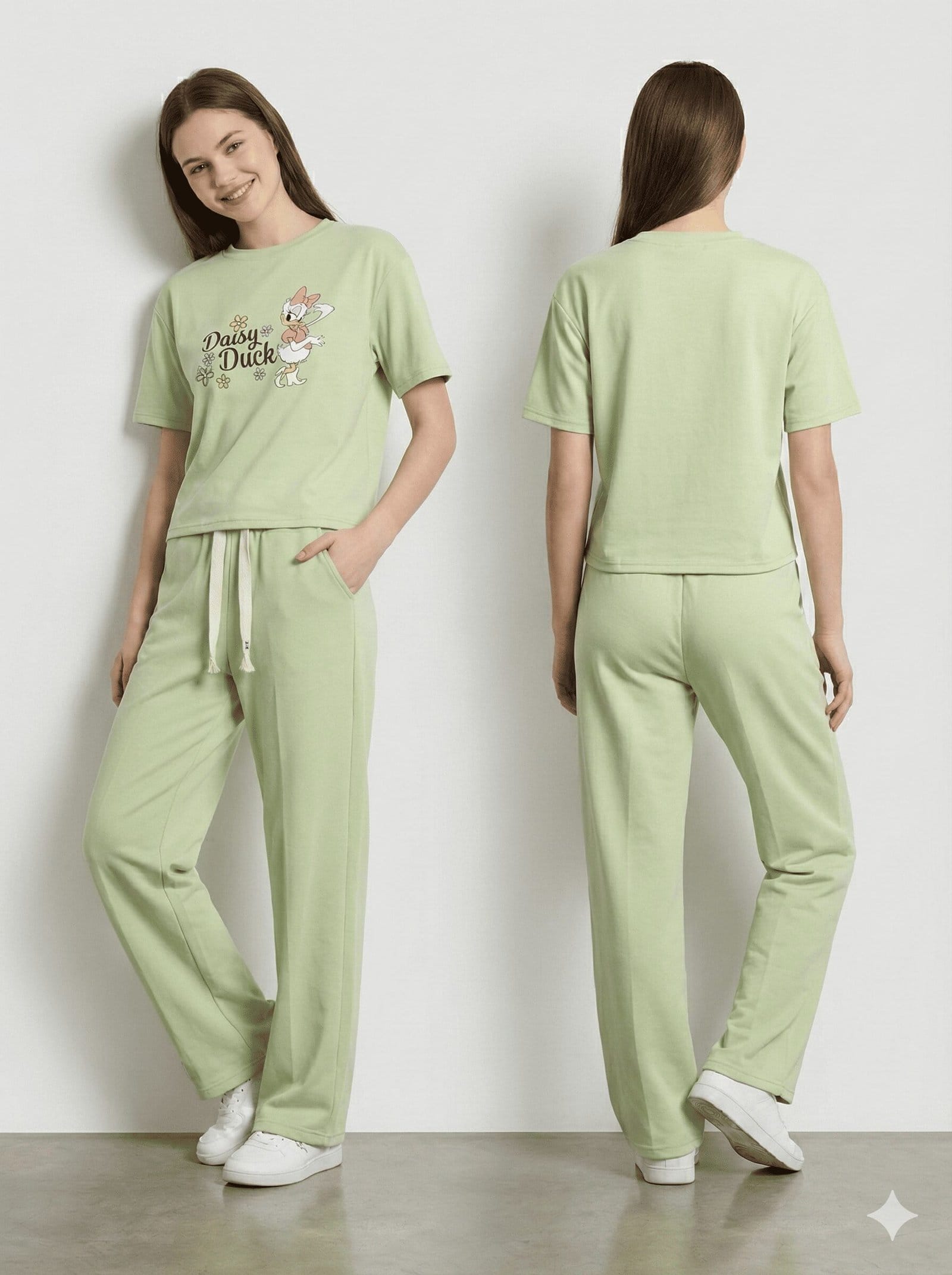 Women's Relaxed Fit "Daisy" Tee & Trouser Duo Green