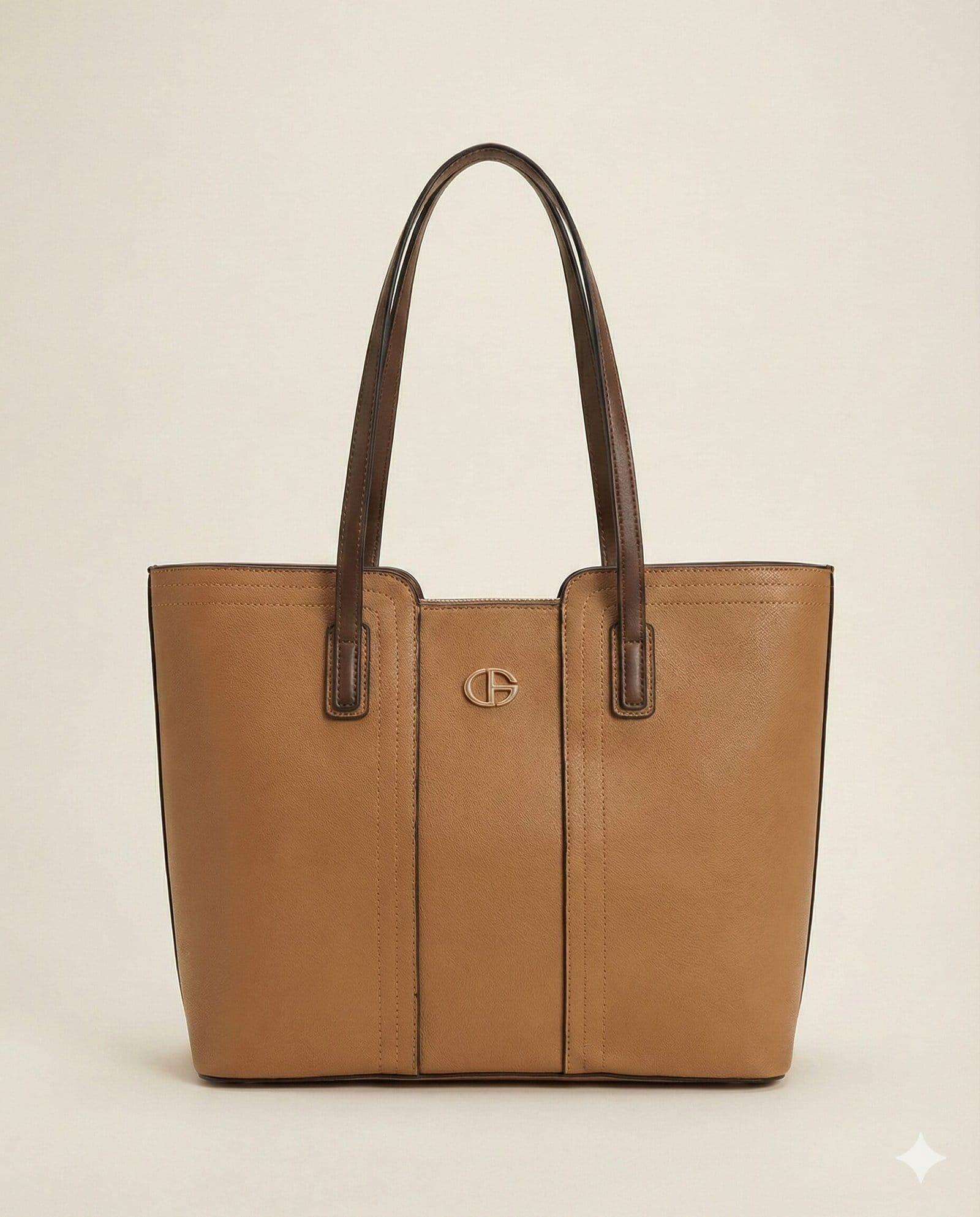 The Essential Two-Tone Tote – Camel & Espresso