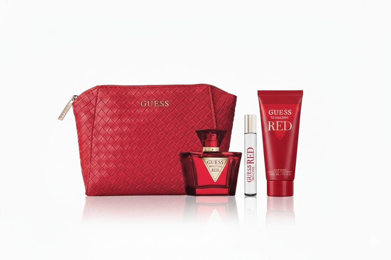 GUESS Seductive Red for Women 3-Piece Fragrance Gift Set with Woven Travel Pouch