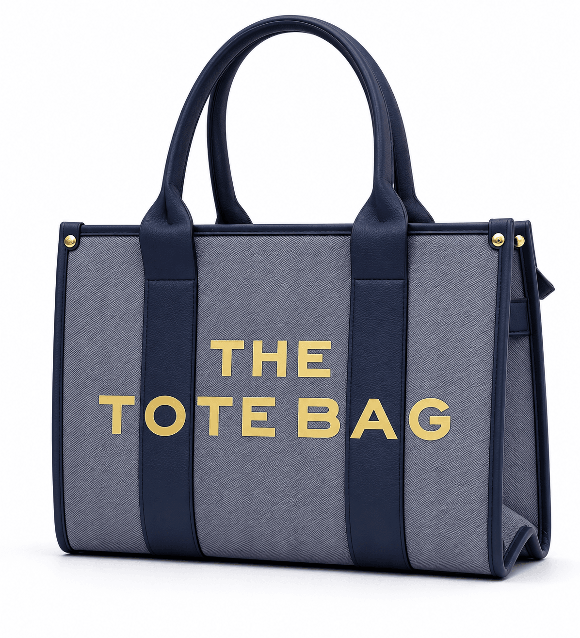 Classic Denim Statement Tote with Crossbody Strap
