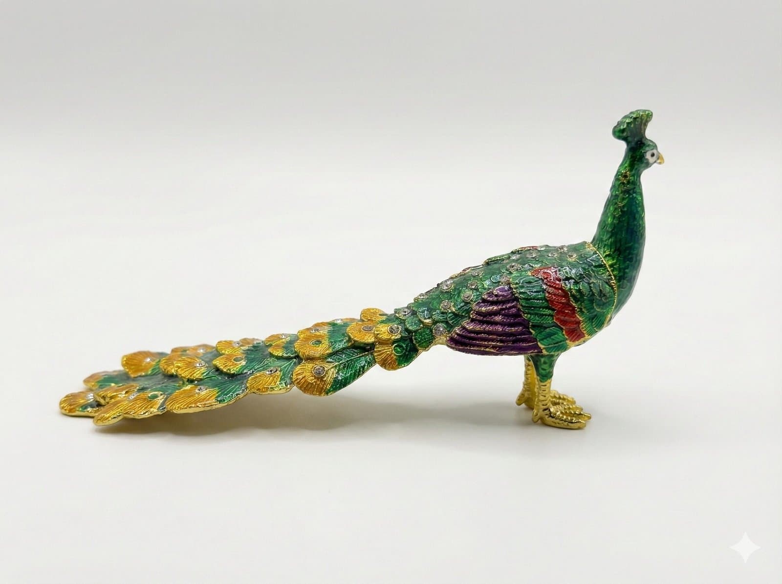 The Majestic Peacock: Jeweled Souvenir & Trinket Box — image 3