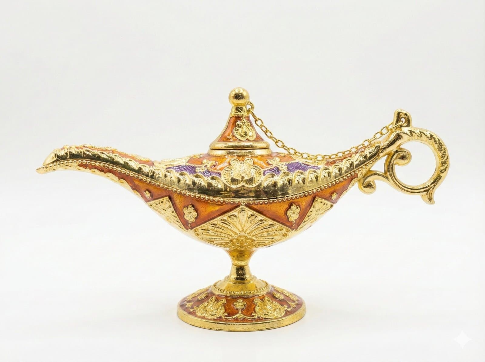 Royal Arabian Nights 3-Piece Genie Lamp Set – Vintage Gold & Enamel Souvenir Collection — image 4