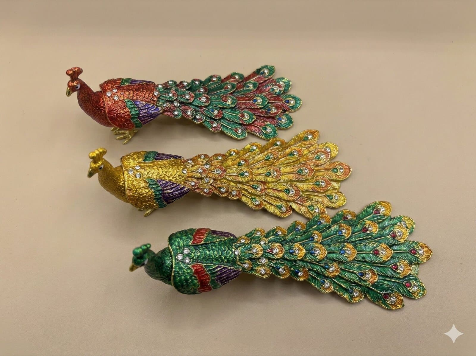 Majestic Jeweled Peacock Enamel Trinket Box (Collection) — image 1
